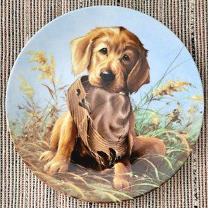 Knowles Collector Plate "Caught in the Act- Golden Retriever"